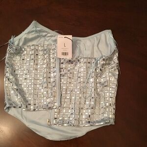 LILA EMBELLISHED SATIN CORSET - L